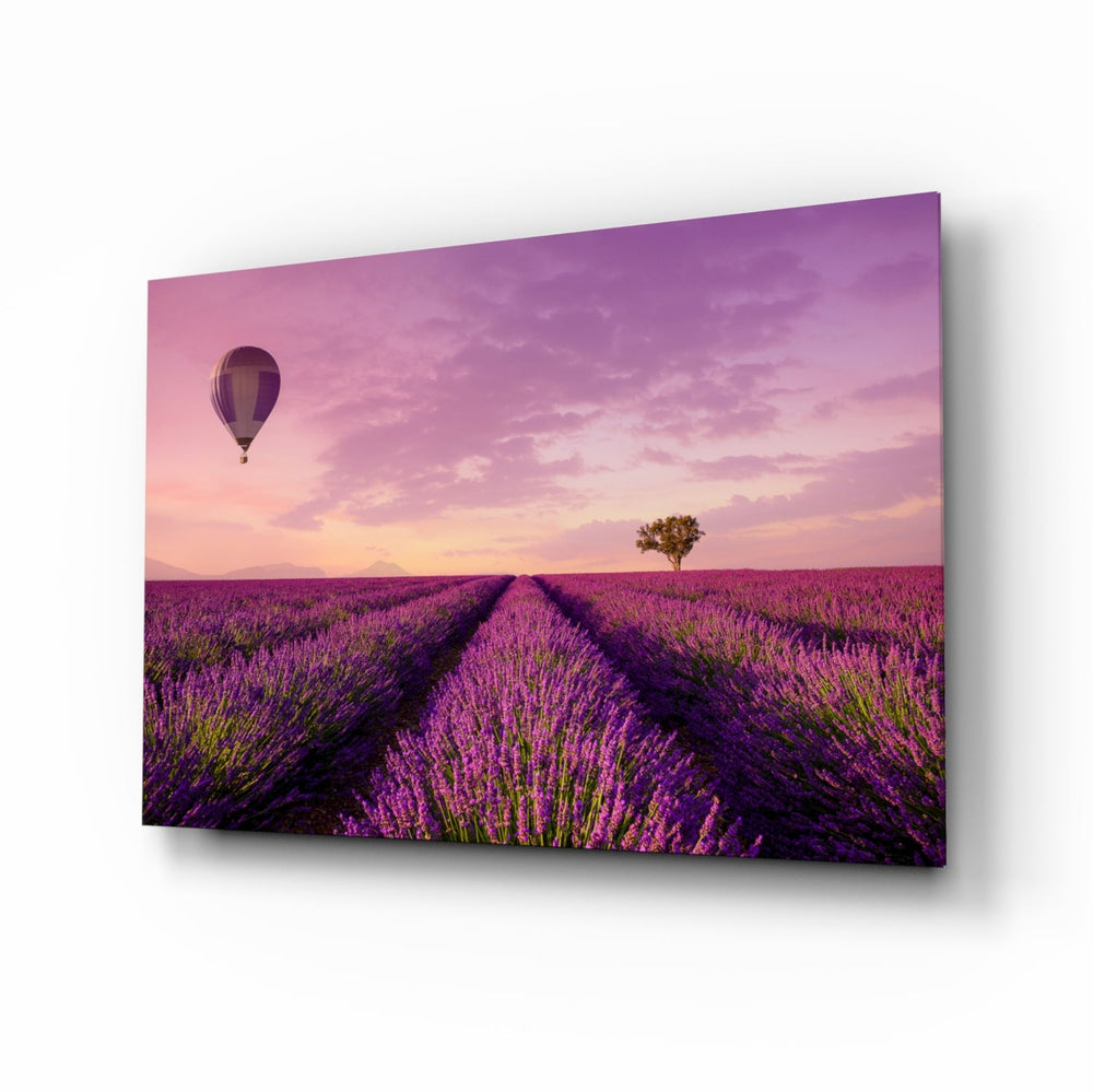 Lavanta ve Balon Cam Sanatı Cam Tablo