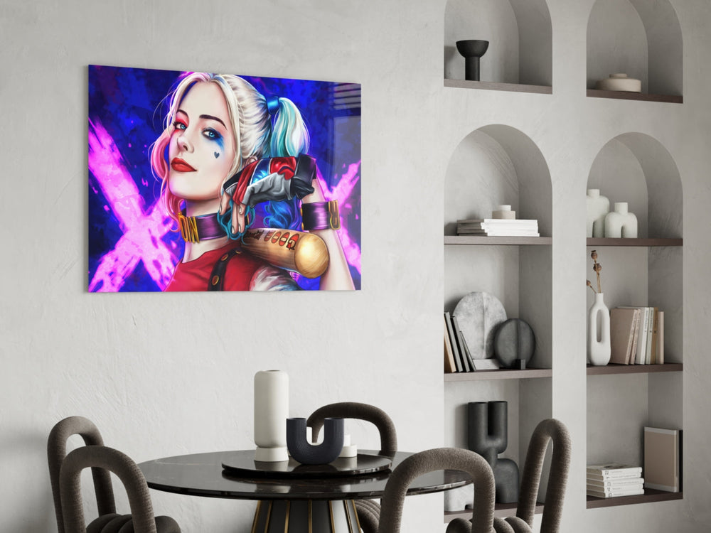 Çılgın Maskeli Dilber Cam Sanatı Cam Tablo