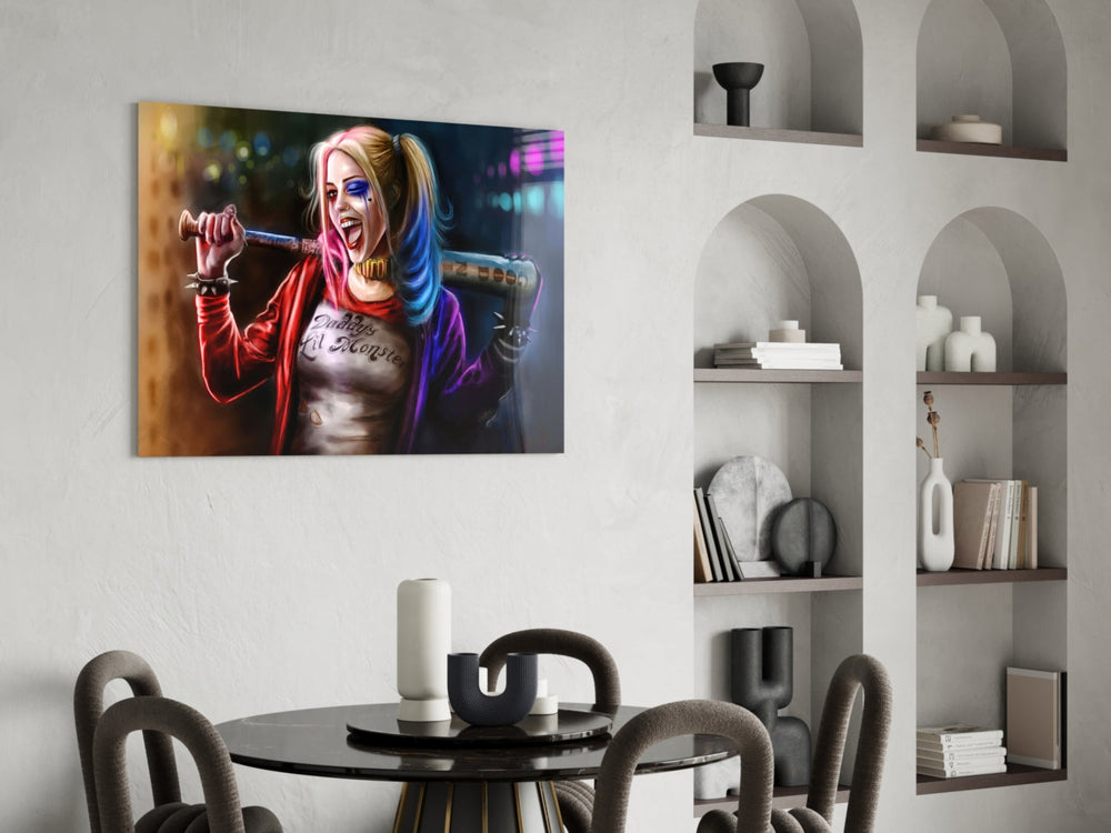 Çılgın Maskeli Dilber Cam Sanatı Cam Tablo