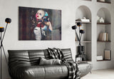 Harley Quinn Cam Sanatı Cam Tablo