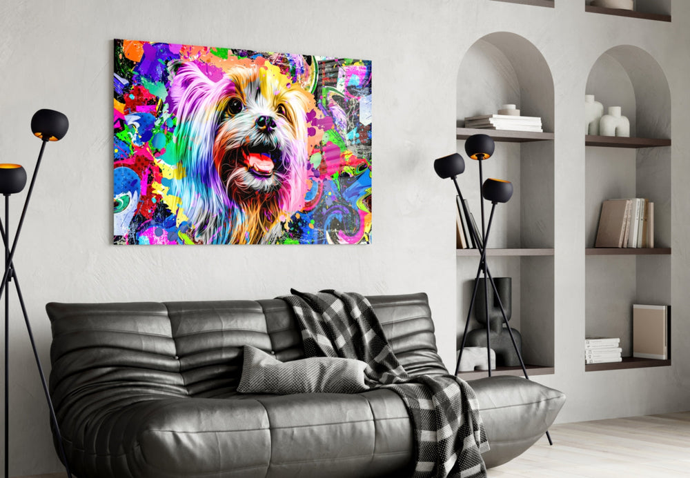 Mutlu Köpek Yavrusu Cam Tablo