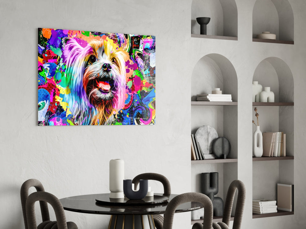 Mutlu Köpek Yavrusu Cam Tablo