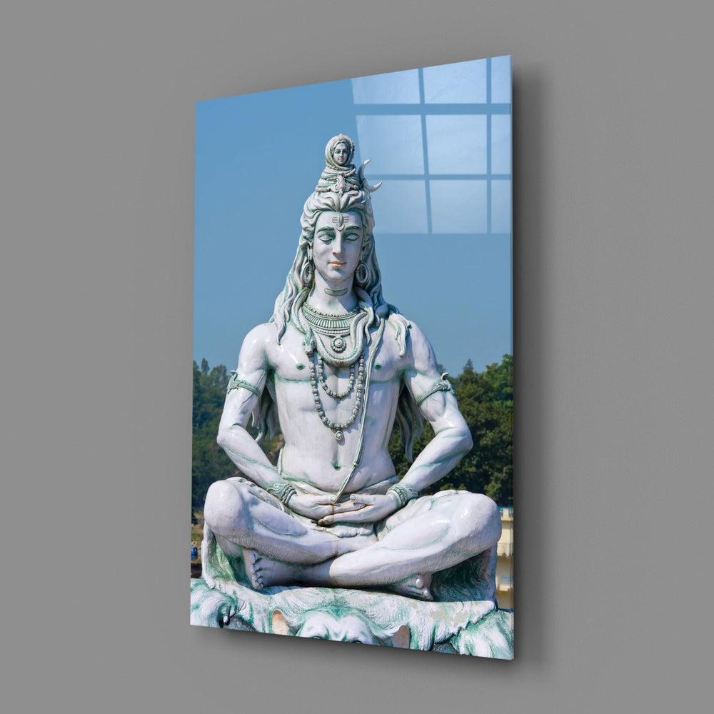 Meditasyonda Şiva Cam Tablo