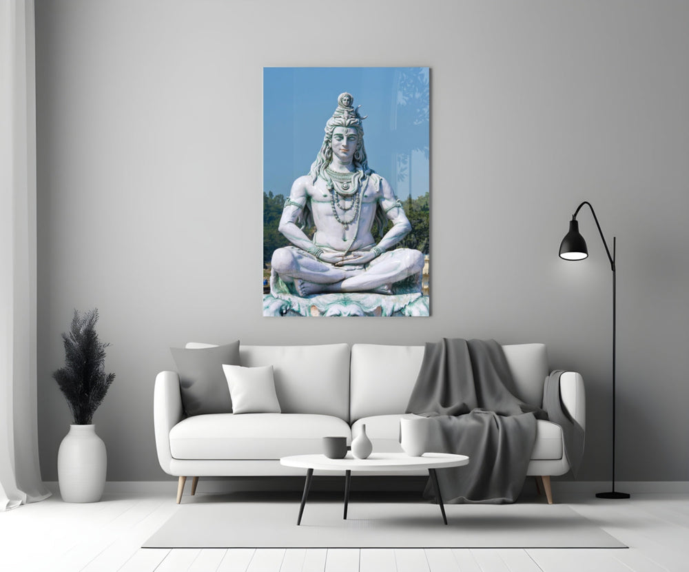 Meditasyonda Şiva Cam Tablo