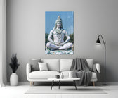 Meditasyonda Şiva Cam Tablo