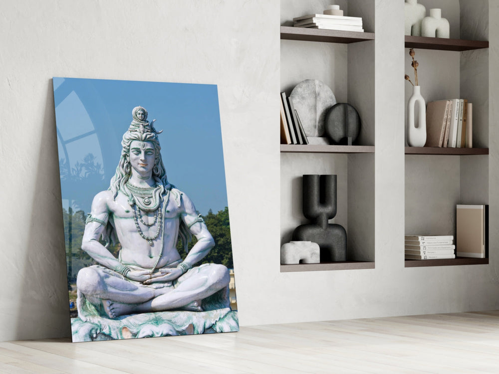 Meditasyonda Şiva Cam Tablo