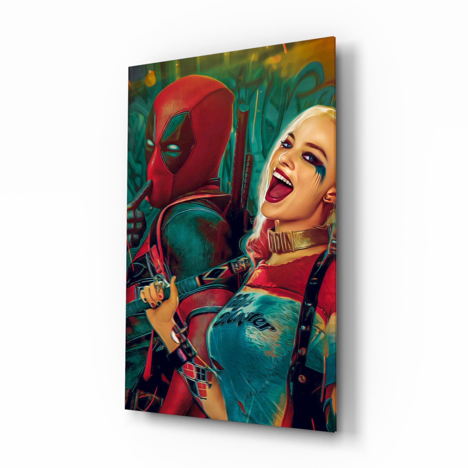 Harley Quinn ve Deadpool Cam Tablo