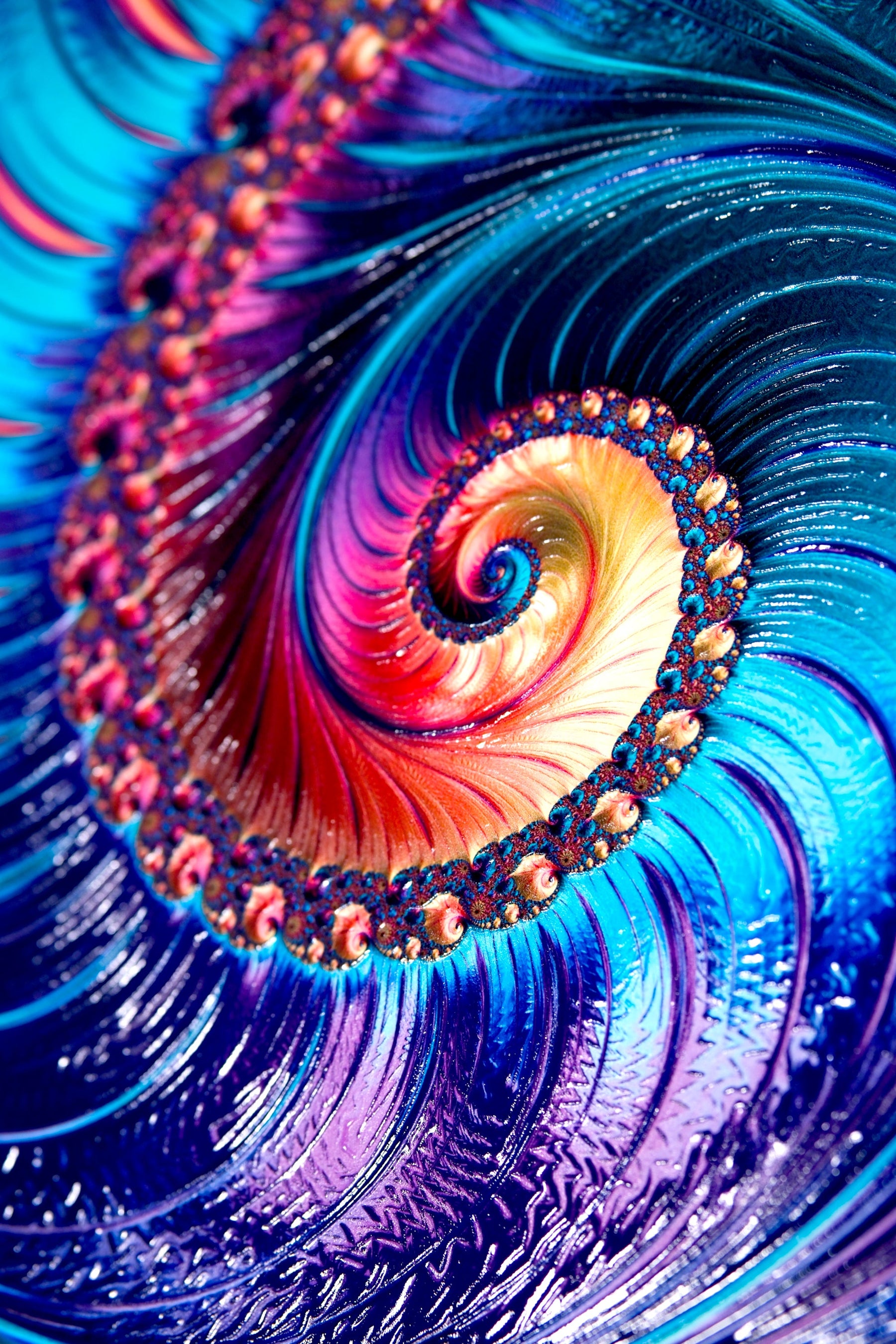 Aurora Sarmalı — Hissedilebilir 3D Doku ve Parlak Lake Vurgulu Baskı