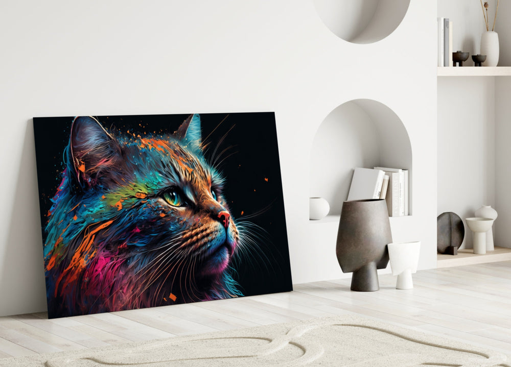 Renkli Kedi Cam Tablo || Tasarımcı Koleksiyonu