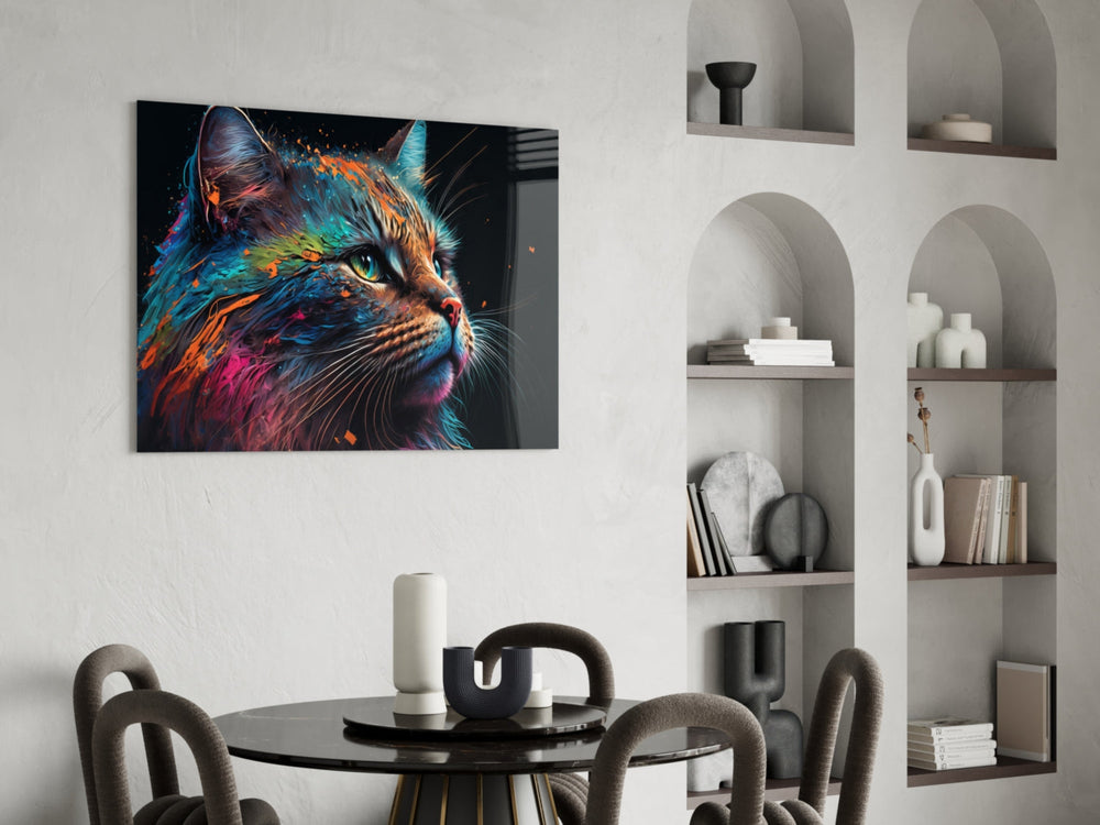 Renkli Kedi Cam Tablo || Tasarımcı Koleksiyonu