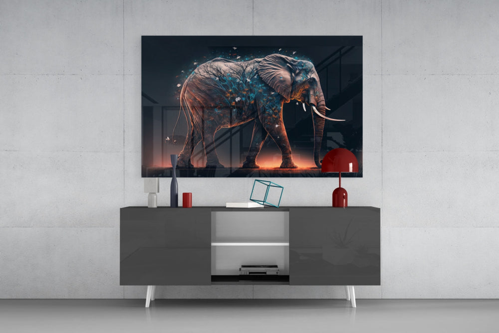 Bir Filin Zaferi Cam Tablo || Tasarımcı Koleksiyonu
