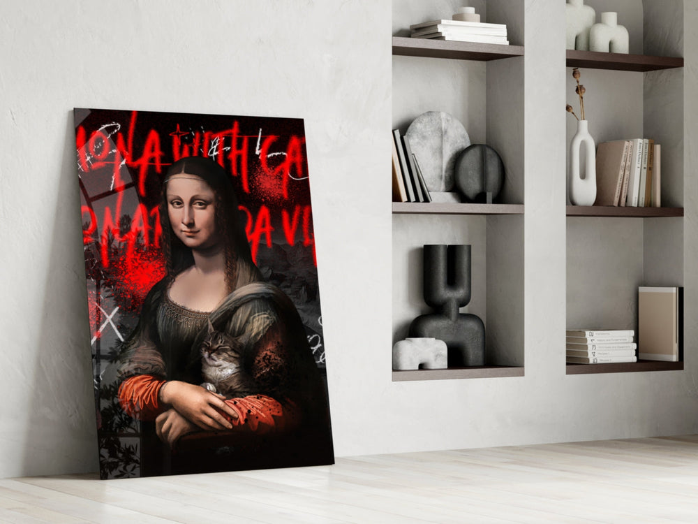 Mona Lisa, Kedi Sever Cam Tablo || Tasarımcı Koleksiyonu