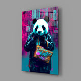 Alışverişçi Panda Cam Tablo || Tasarımcı Koleksiyonu
