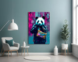 Alışverişçi Panda Cam Tablo || Tasarımcı Koleksiyonu
