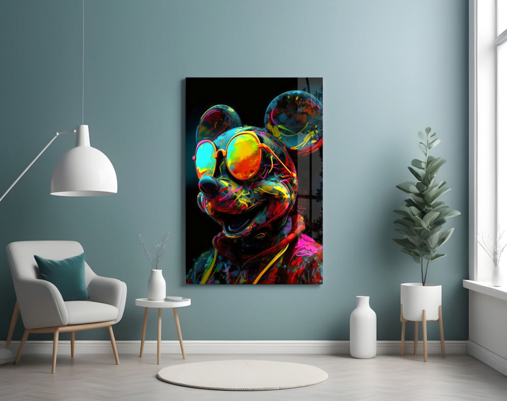 Neon Fareler Cam Tablo || Tasarımcı Koleksiyonu