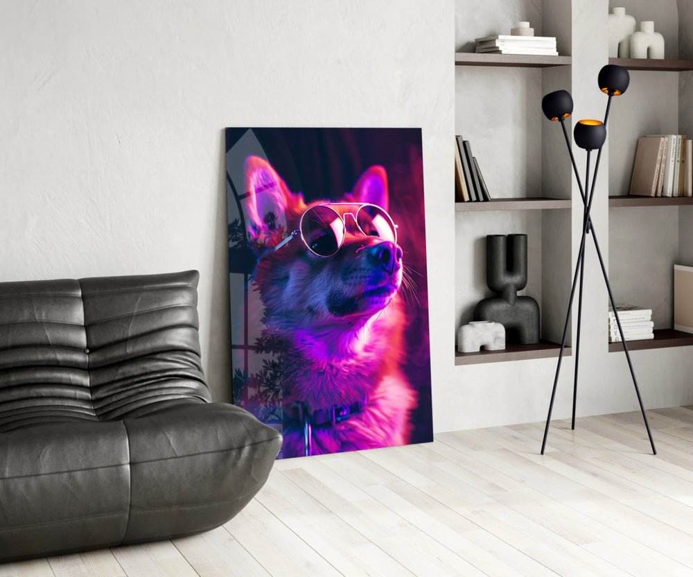 Gözlüklü Köpek Cam Tablo || Tasarımcı Koleksiyonu