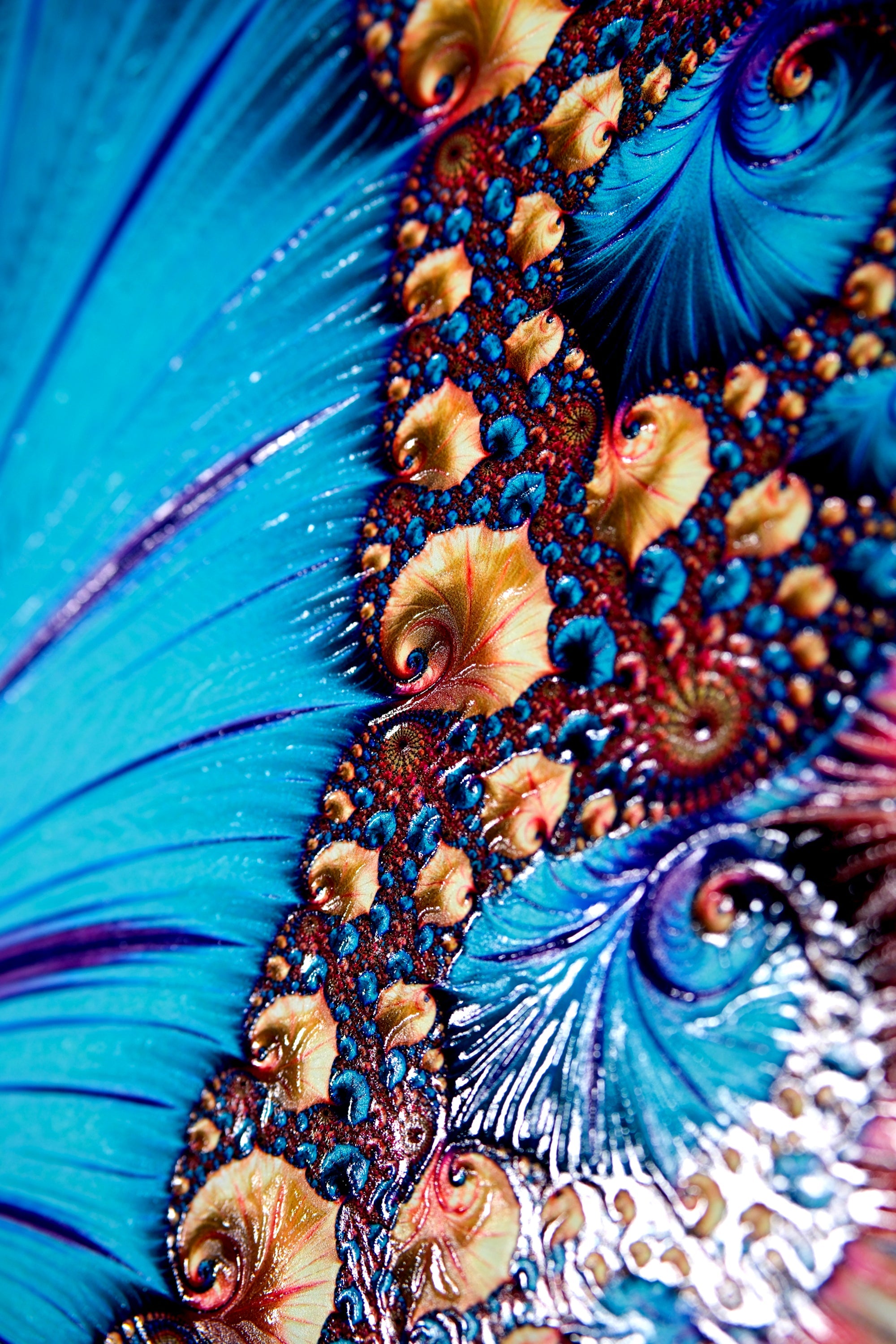 Aurora Sarmalı — Hissedilebilir 3D Doku ve Parlak Lake Vurgulu Baskı