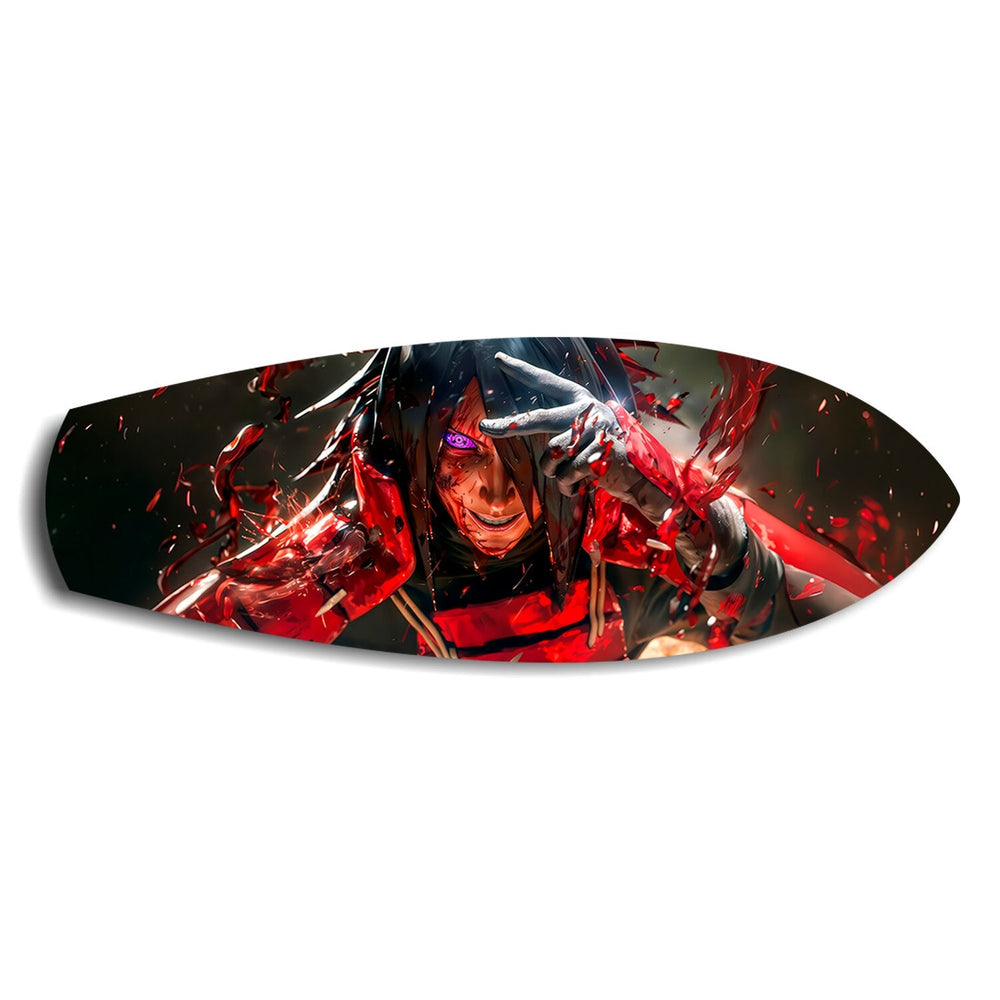 Anime Ninja Kızıl Güç Cam Tablo.