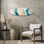 Pastel Boho Dalga Soyut Cam Tablo.