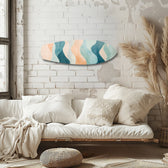 Pastel Boho Dalga Soyut Cam Tablo.