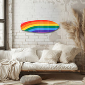 Gökkuşağı Pride Çizgi Cam Tablo.
