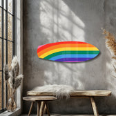 Gökkuşağı Pride Çizgi Cam Tablo.