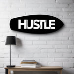 Hustle Tipografi Motivasyon Cam Tablo.