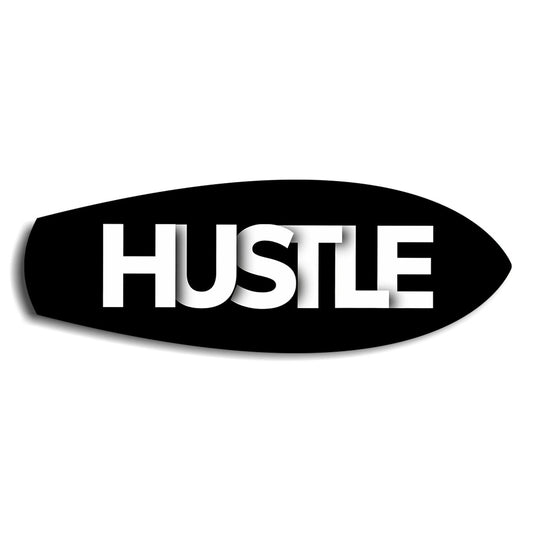 Hustle Tipografi Motivasyon Cam Tablo.