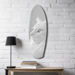 Beyaz Kedi Profili Minimal Cam Tablo.