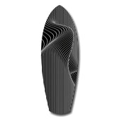 Op Art Dalga İnce Çizgi Geometrik Cam Tablo.