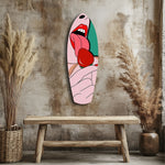 Pop Art Dudaklar Çilekli Dil Cam Tablo.