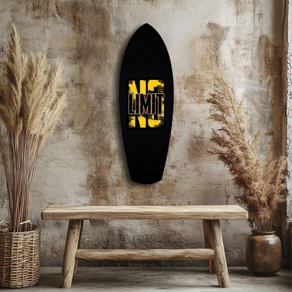 No Limit İddialı Tipografi Motivasyon Cam Tablo.