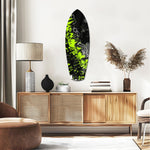 Neon Yeşili Siyah Grafiti Sokak Sanatı Cam Tablo.