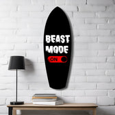 Beast Mode On Anahtar Motivasyon Cam Tablo.
