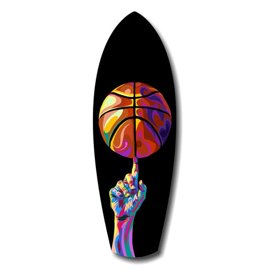 Pop Art Basketbol Topu Renkli Cam Tablo.