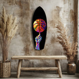 Pop Art Basketbol Topu Renkli Cam Tablo.