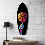 Pop Art Basketbol Topu Renkli Cam Tablo.