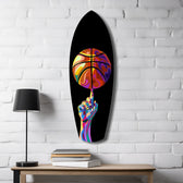 Pop Art Basketbol Topu Renkli Cam Tablo.