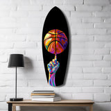 Pop Art Basketbol Topu Renkli Cam Tablo.