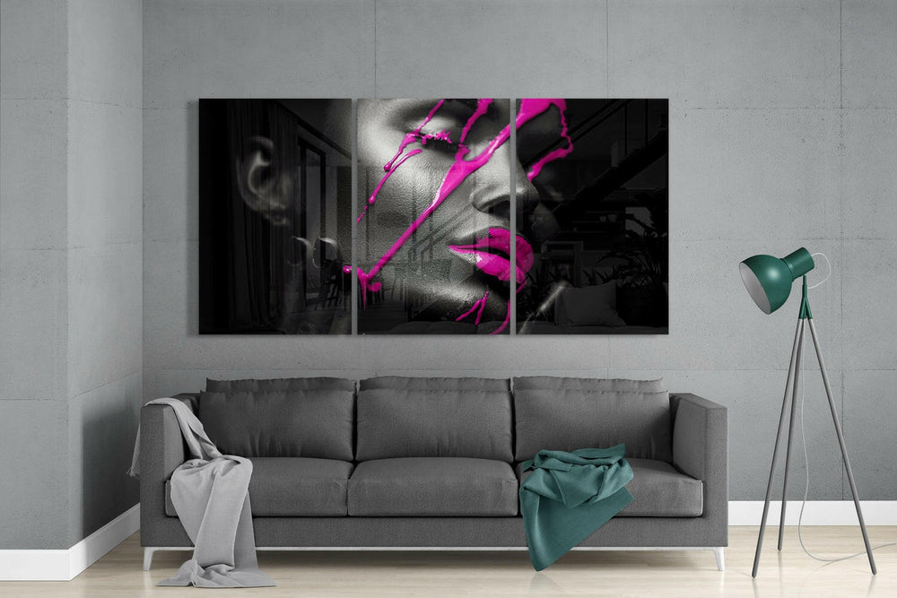 Pembe Mürekkep  Mega Cam Tablo.