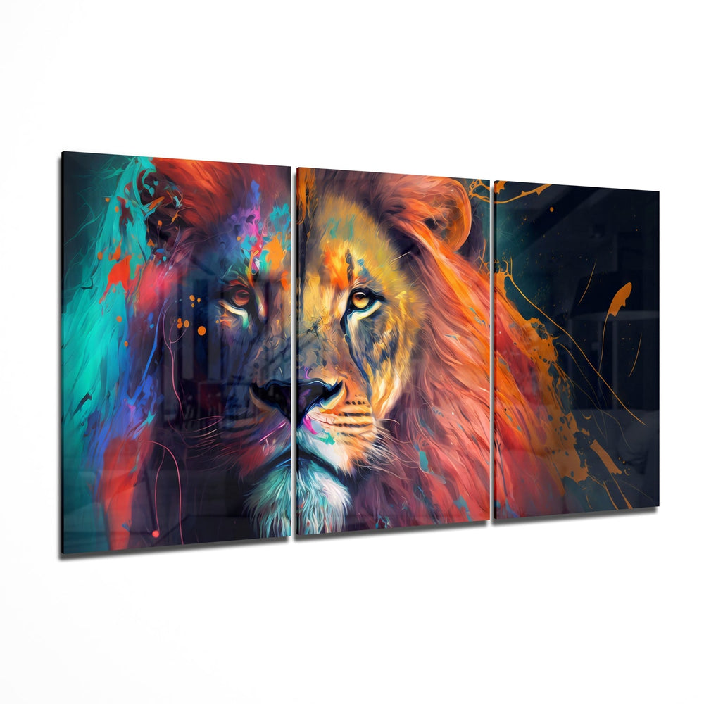 Lion Mega Glass Wall Art.