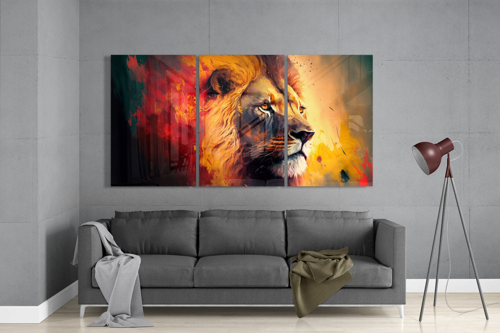 Lion Mega Glass Wall Art.