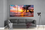 Sunset at the Beach Mega Glass Wall Art.