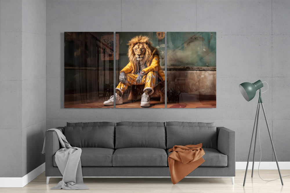 Lion Vogue Mega Glass Wall Art.