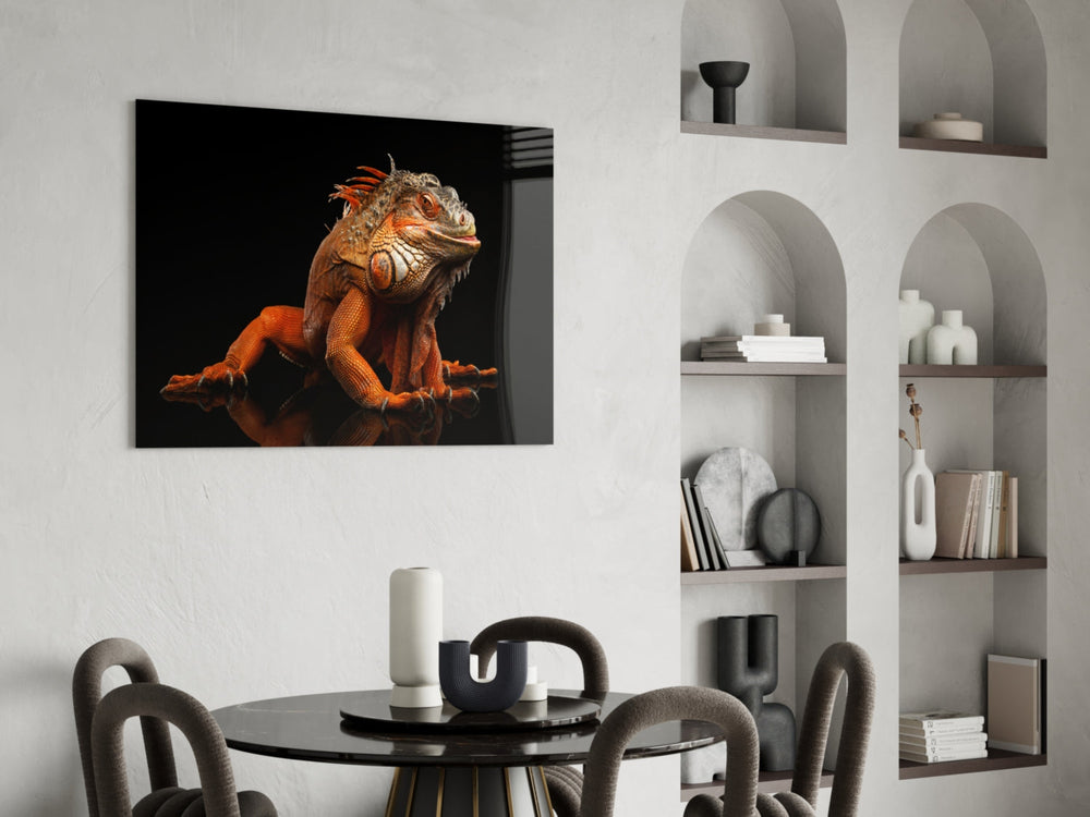 Komodo Ejderhası Cam Tablo