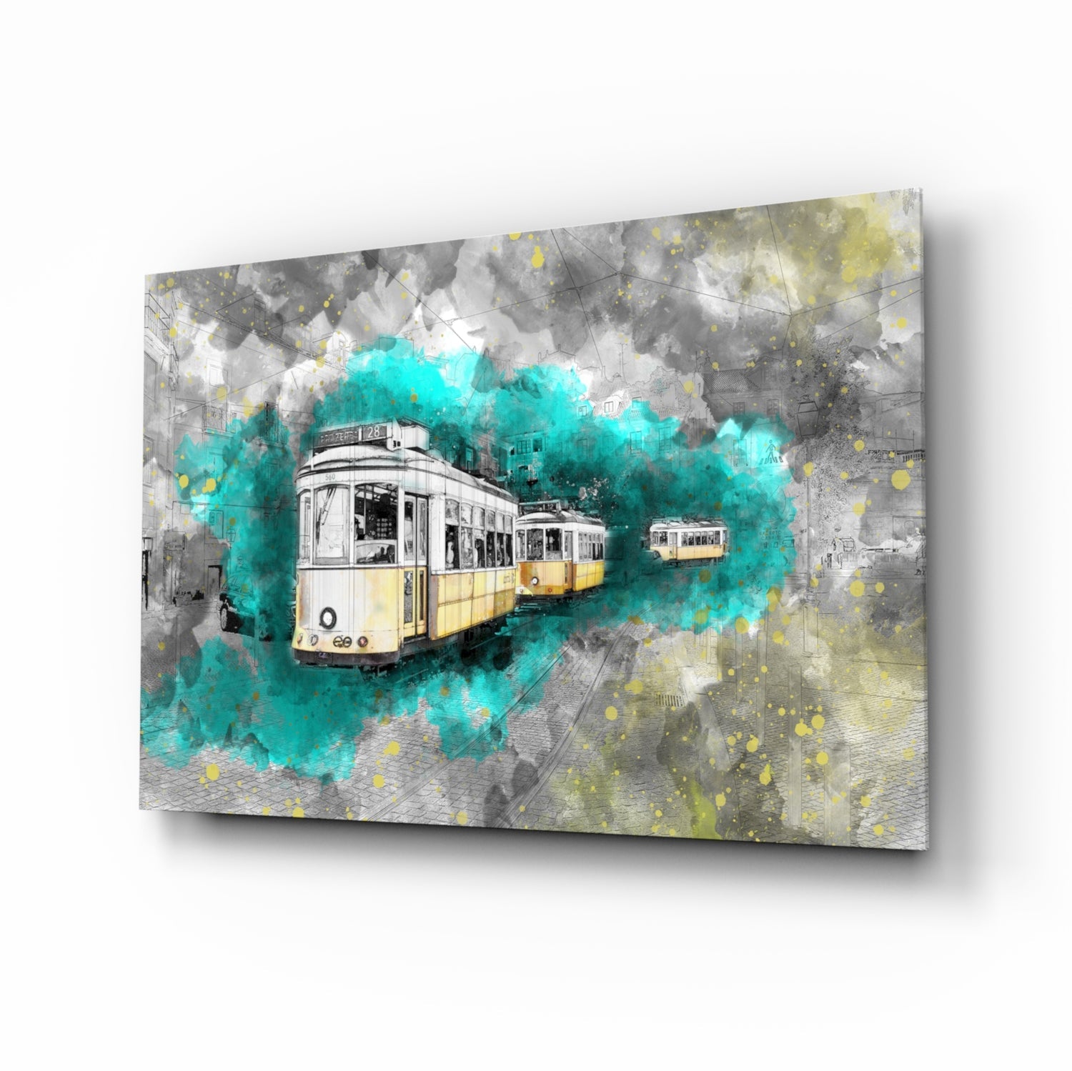 İllüstrasyon Tramvayı Cam Tablo