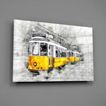 Sarı Tramvay Basel Cam Tablo
