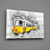 Sarı Tramvay Basel Cam Tablo