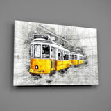 Sarı Tramvay Basel Cam Tablo