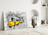 Sarı Tramvay Basel Cam Tablo